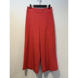 Express Culottes Pants Women 6 PinkRed Cropped Wide Leg Stretch Work Euro Summer